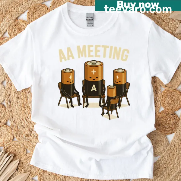 Supportive T-shirt for AA meetings with battery recharge theme