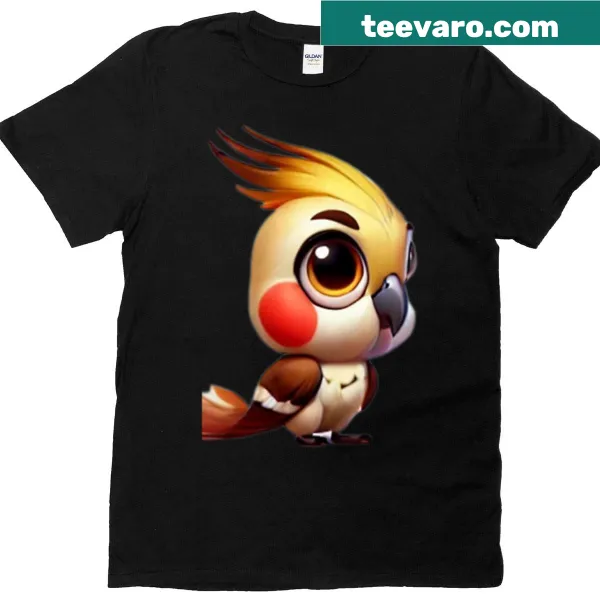 Cute t-shirt featuring an adorable cinnamon cockatiel