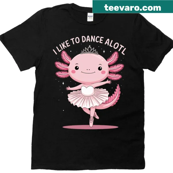 T-shirt with an illustration of an axolotl ballet dancer