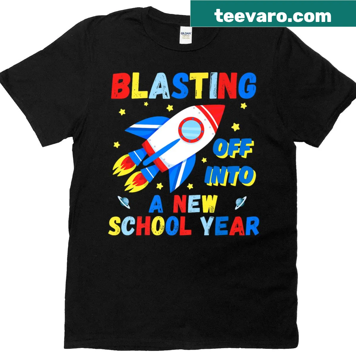 Cute rocket illustration on a T-shirt for students — on a men's t-shirt
