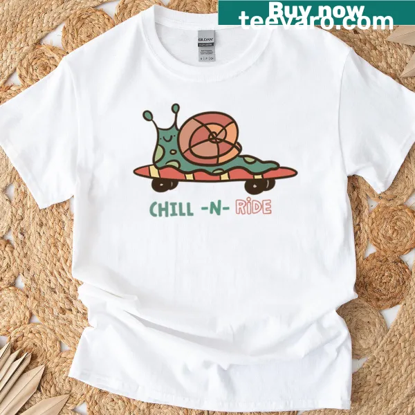 Illustration of a chill vibe with ride-themed graphic on T-shirt