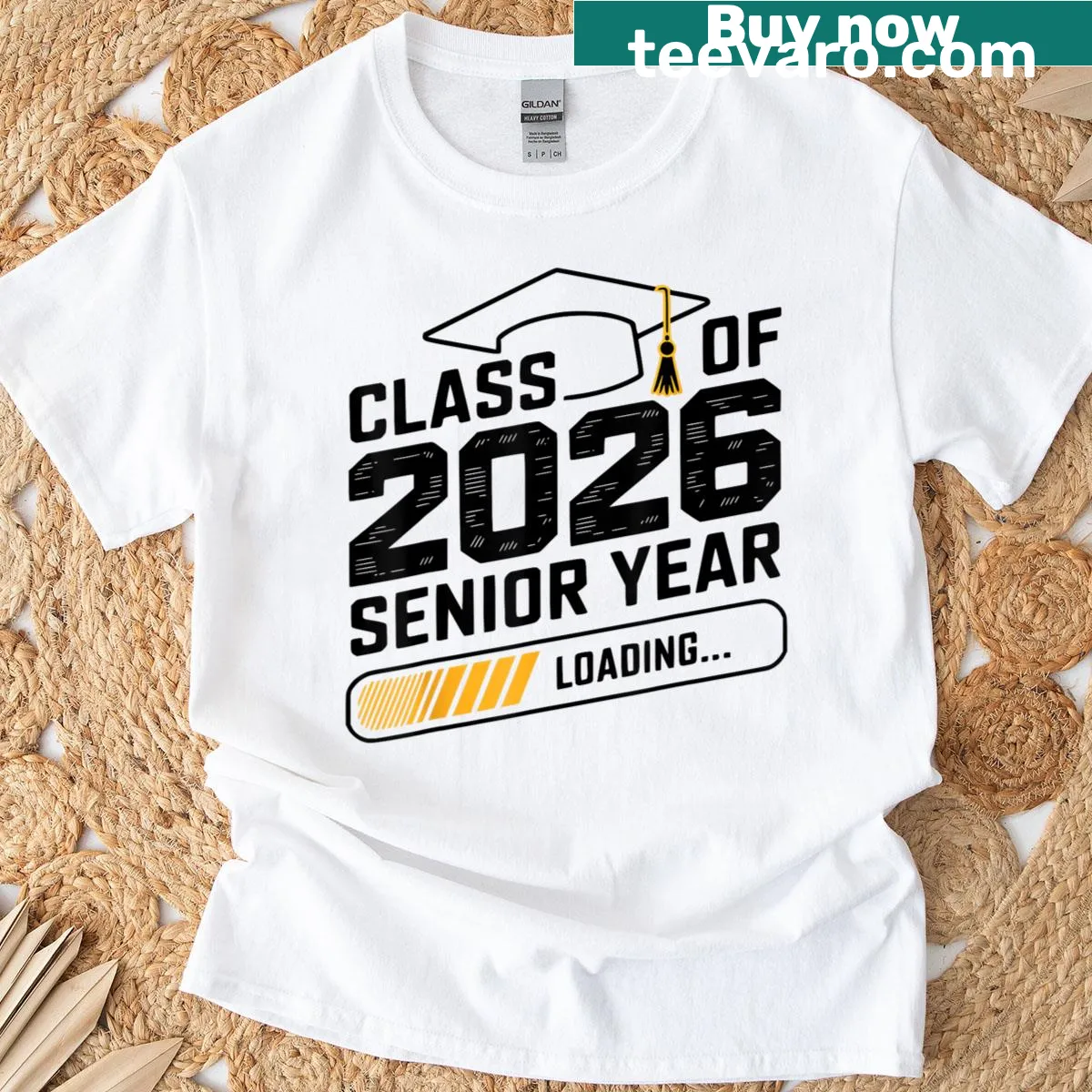 Graduation countdown shirt for Class of 2026 with loading bar graphic — on a men's t-shirt