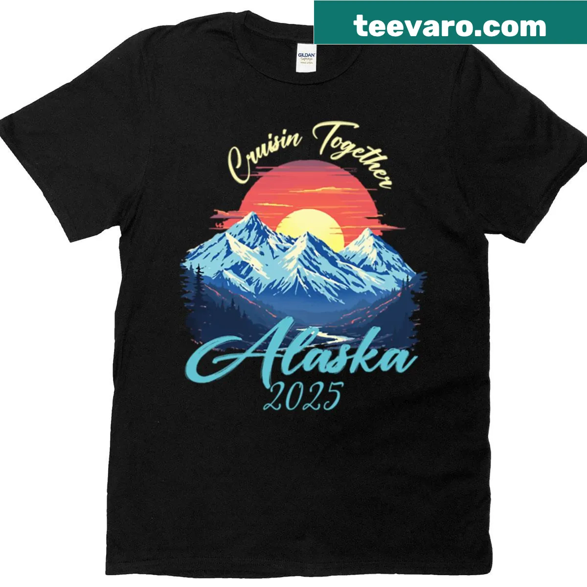 Cruise-themed graphic for Alaska 2025 on a T-shirt — on a men's t-shirt
