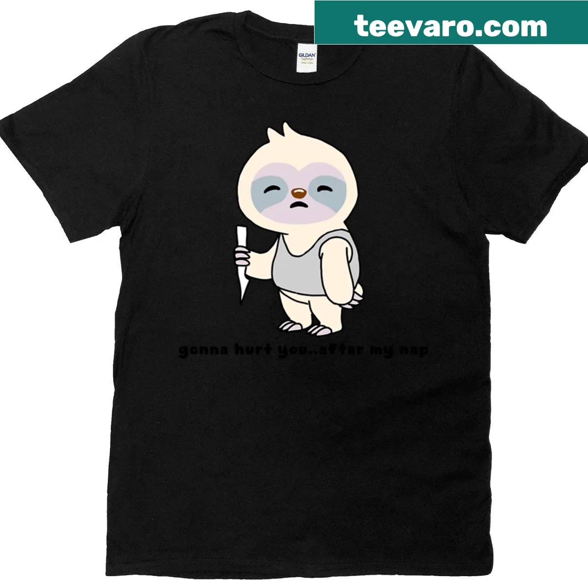Funny sloth design with the phrase 'Naptime Revenge' — on a men's t-shirt