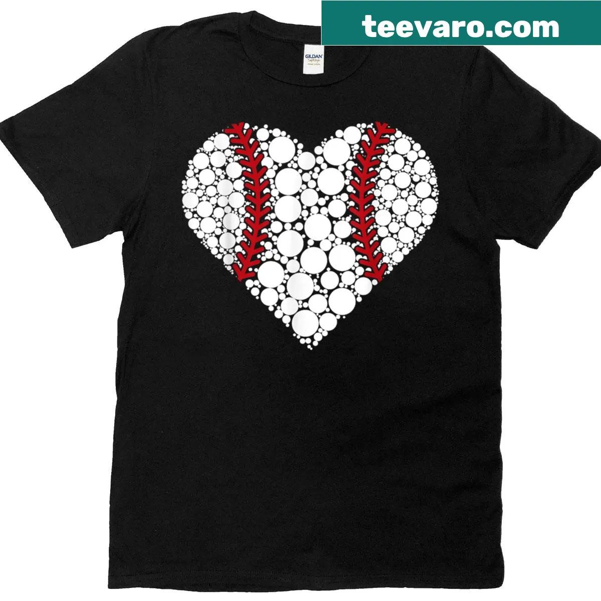 Kids t-shirt with a baseball heart and polka dots illustration — on a men's t-shirt