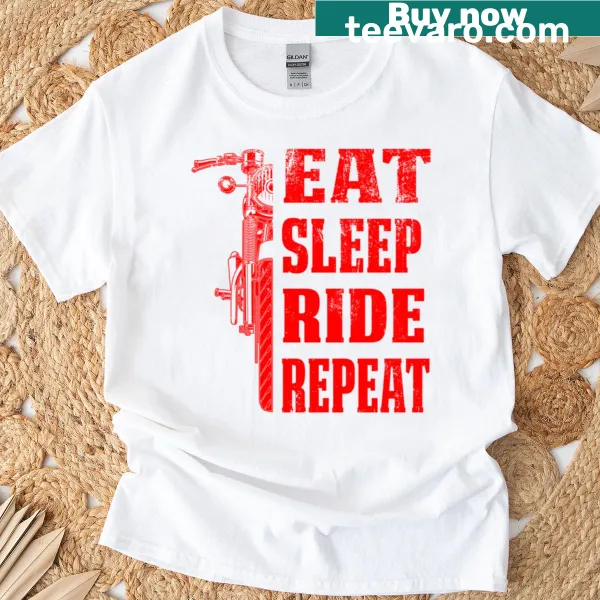 Oversized t-shirt with humorous motorcycle riding quote