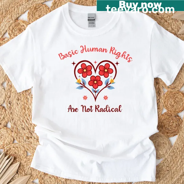 T-shirt supporting women's rights and equality.