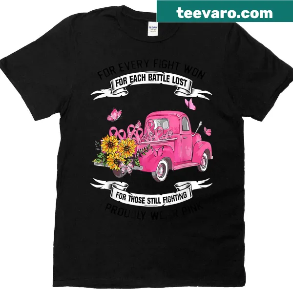 Inspirational t-shirt with the phrase 'For Every Fight Won For Each Battle Lost'