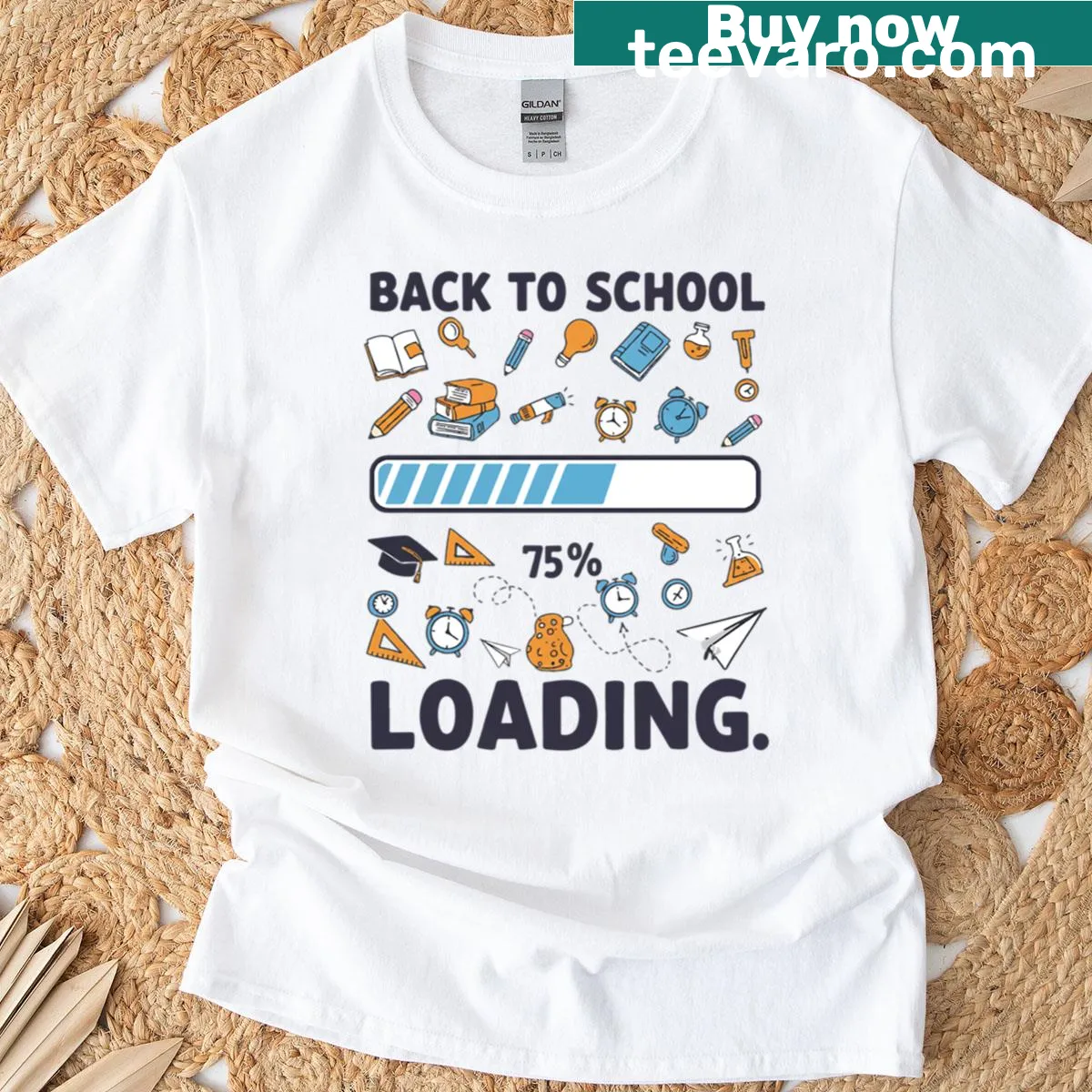 Funny loading design t-shirt for back-to-school season — on a men's t-shirt