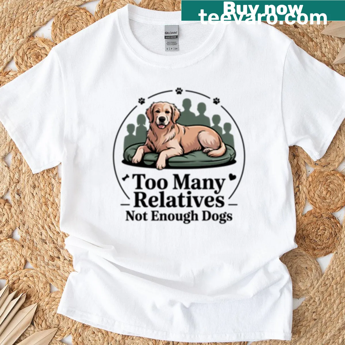 Oversized t-shirt with funny dog family reunion slogan for dog lovers — on a men's t-shirt