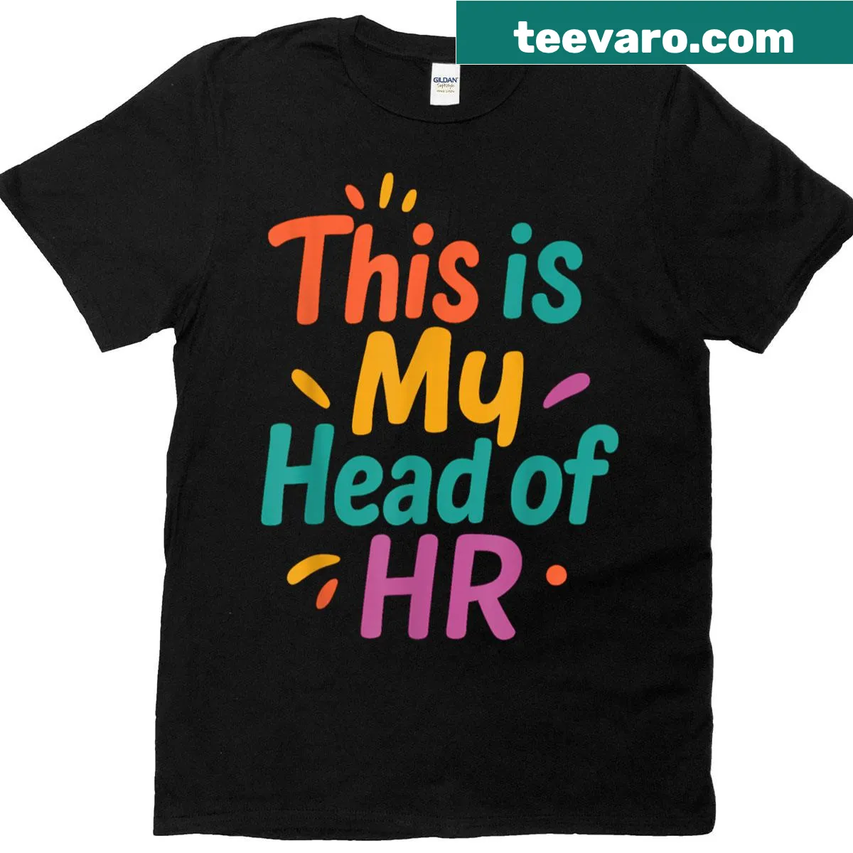 Music-themed shirt that humorously states 'This Is My Head Of HR' — on a men's t-shirt