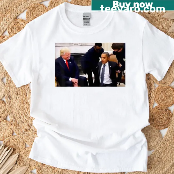 Humorous t-shirt referencing Trump and Obama with playful design