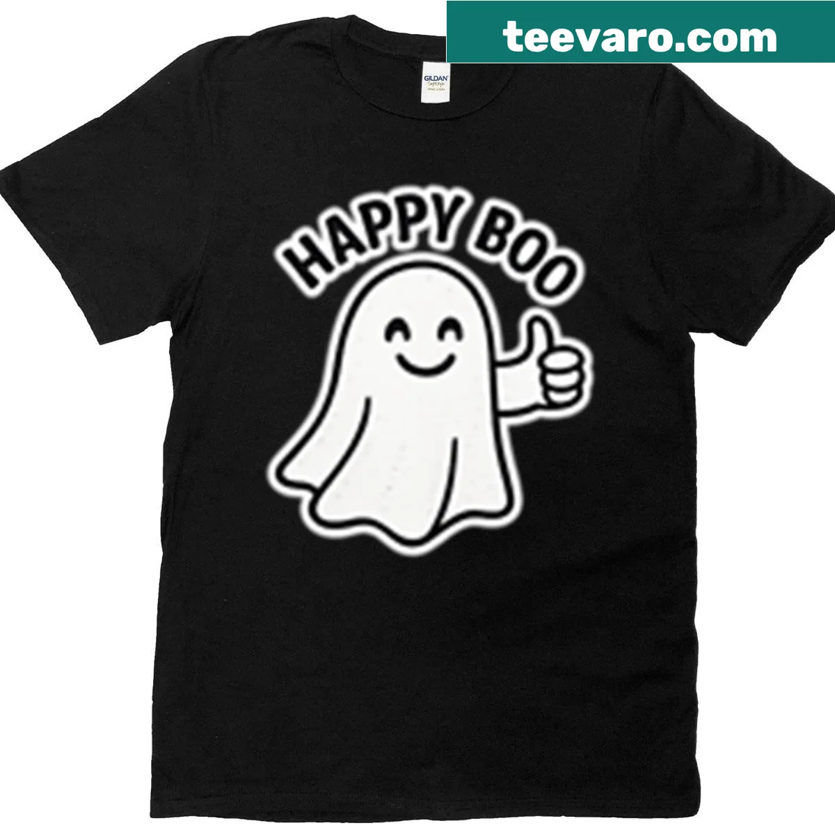 Oversized T-shirt featuring a ghost illustration with disapproving expression — on a men's t-shirt