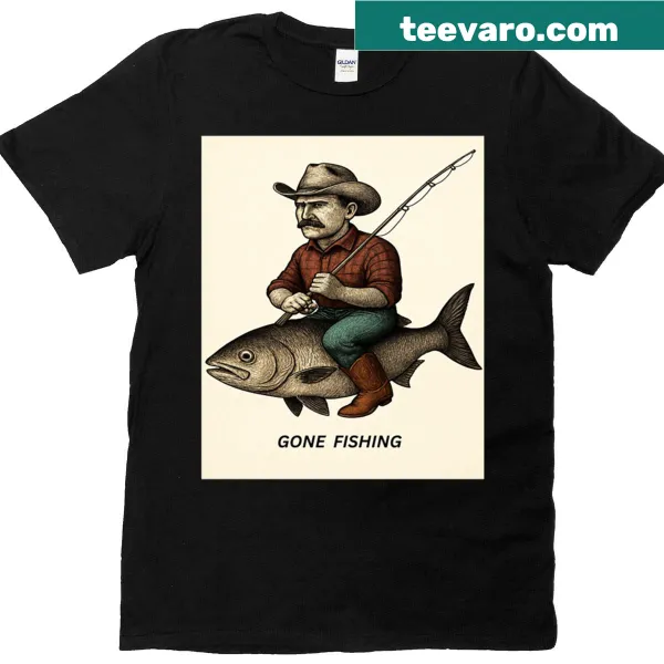 Text graphic saying 'Gone Fishing Is Fun'