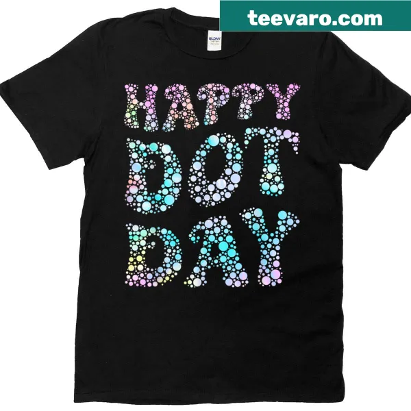 T-shirt celebrating Dot Day 2025 with playful polka dot graphics