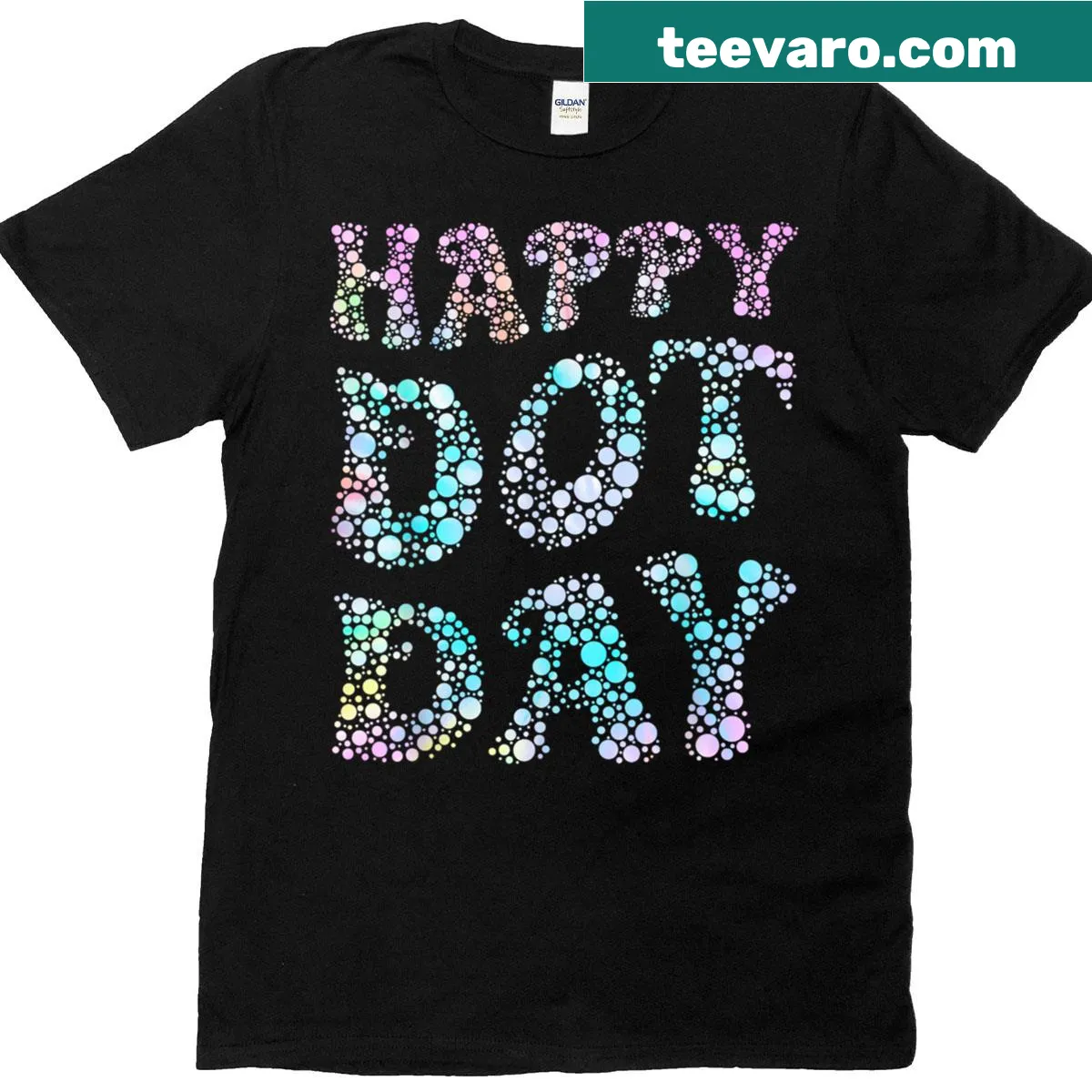T-shirt celebrating Dot Day 2025 with playful polka dot graphics — on a men's t-shirt
