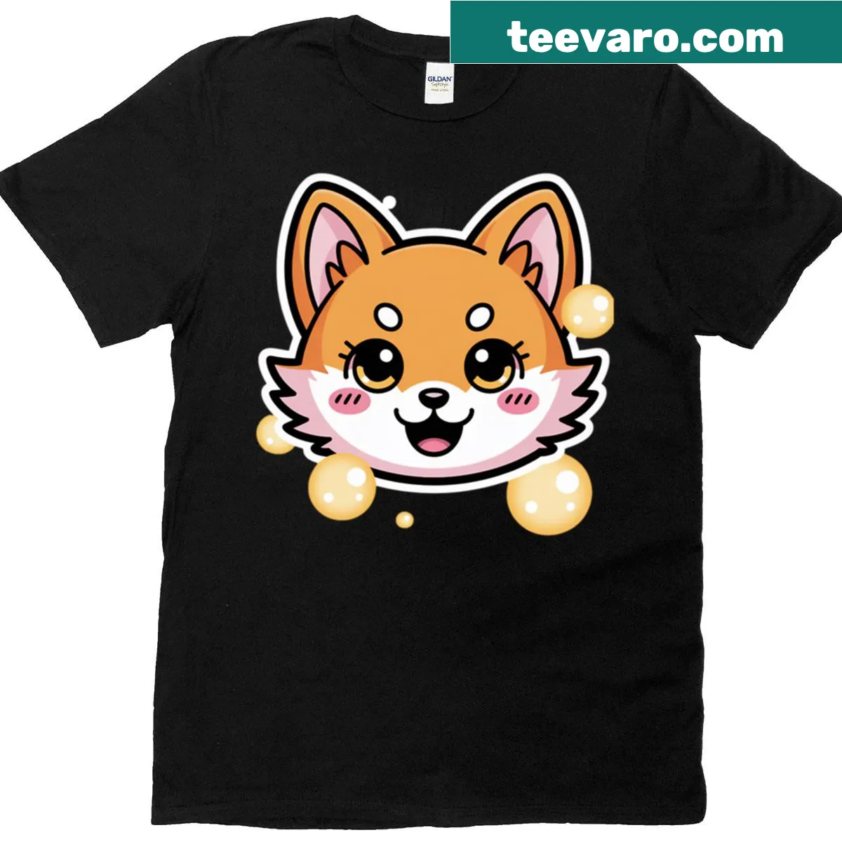 Happy Kitsune Emoji T-shirt featuring a joyful fox spirit design — on a men's t-shirt