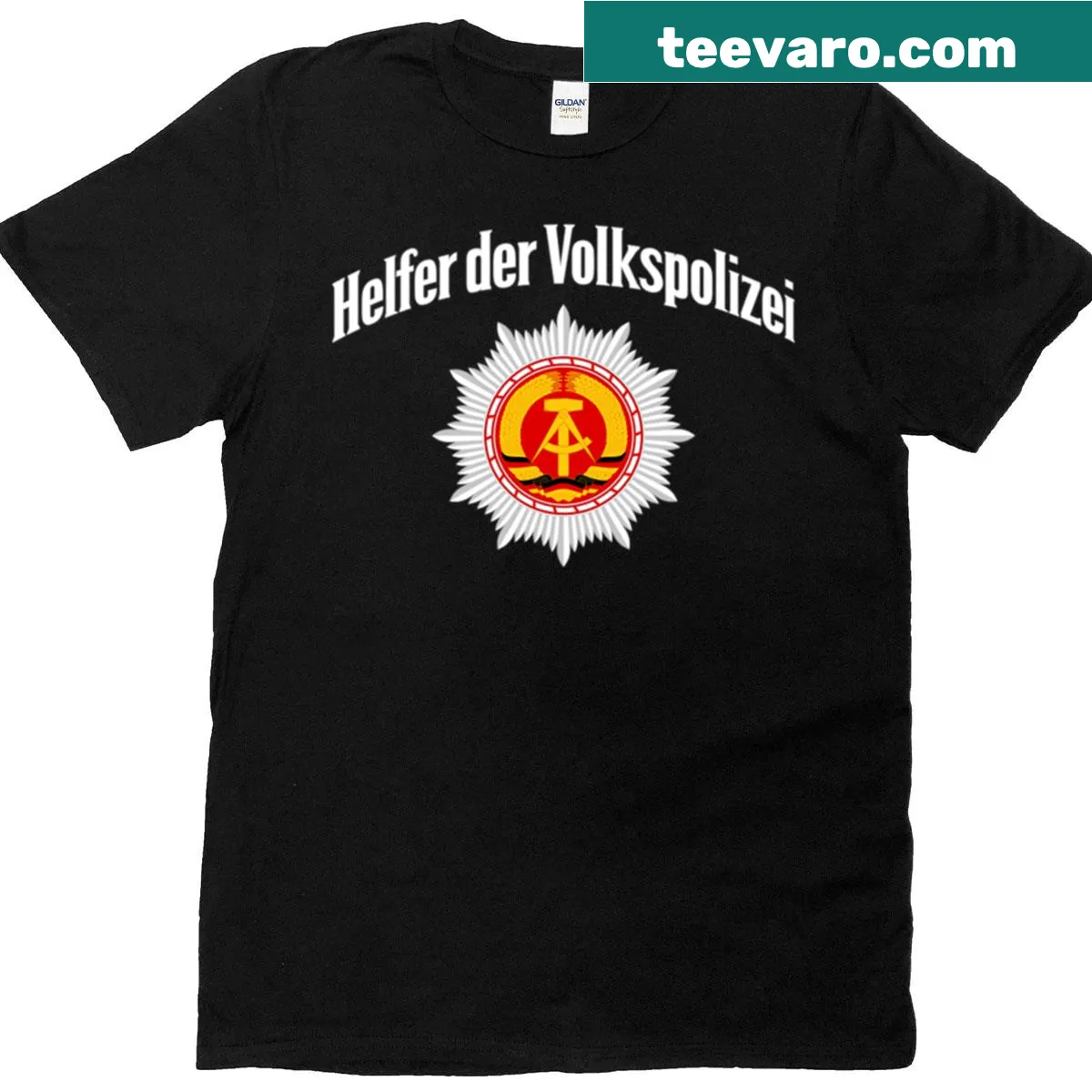Helper Of The Peoples Police T-shirt with bold typography design — on a men's t-shirt
