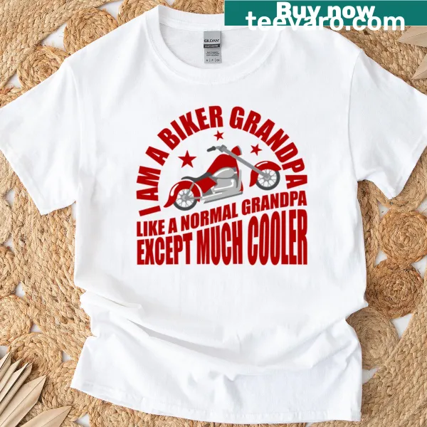 Funny oversized biker grandpa t-shirt with bold text