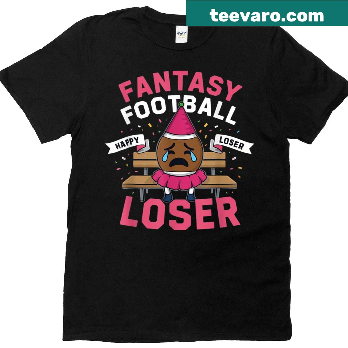 Funny fantasy football t-shirt with humorous text — on a men's t-shirt
