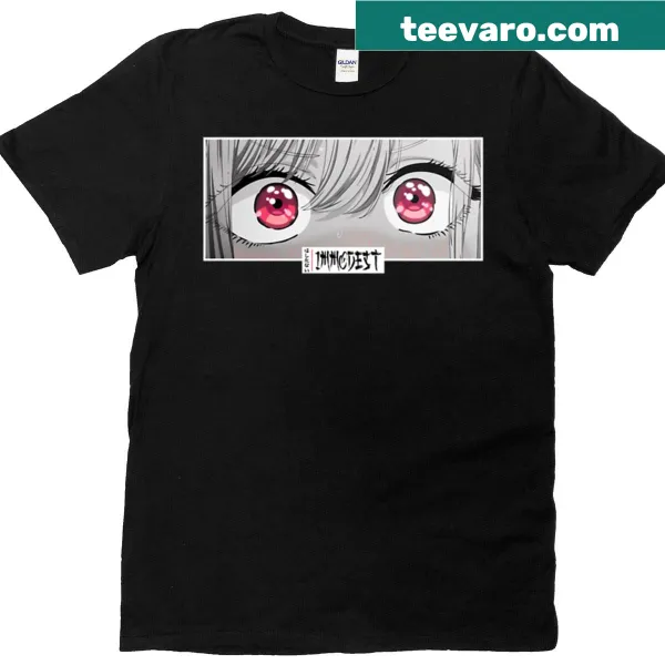 Monochrome anime eyes illustration t-shirt in cozy style