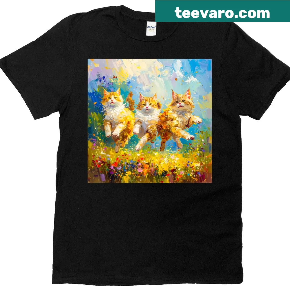 Art-inspired t-shirt with delicate impressionist-themed design and text — on a men's t-shirt