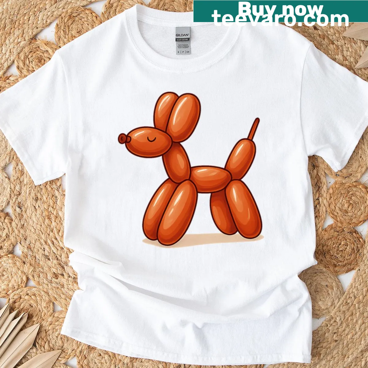 Pop art balloon dog illustration on a playful T-shirt — on a men's t-shirt
