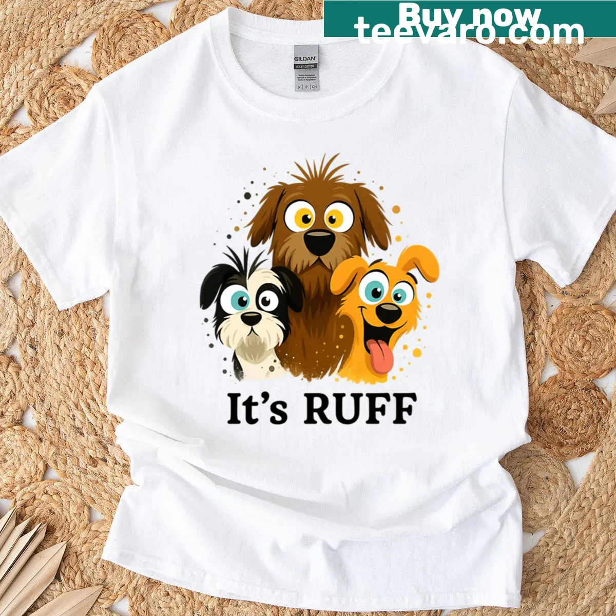 Funny dog t-shirt with the phrase It's Ruff. — on a men's t-shirt