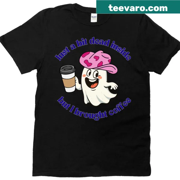 T-shirt with a ghost cowboy holding a coffee cup