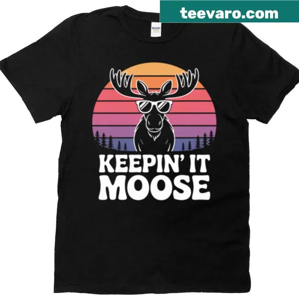 Vintage moose graphic on a t-shirt