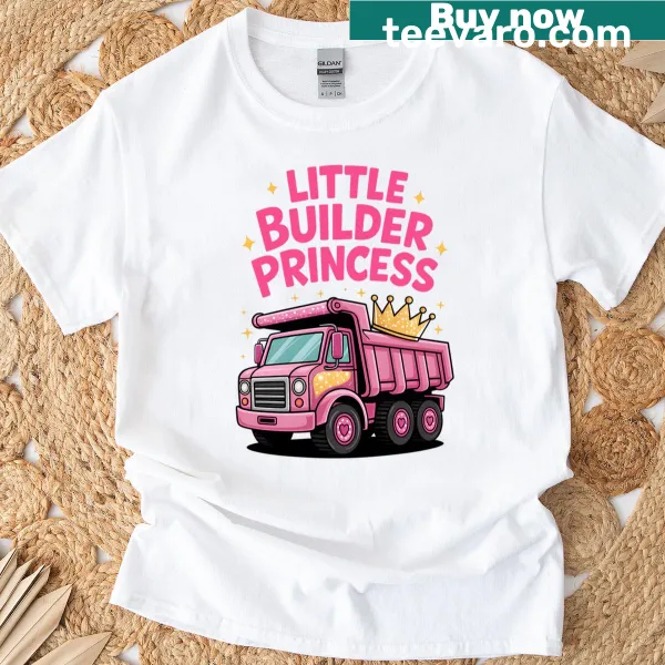 Cute construction truck illustration for girls t-shirt