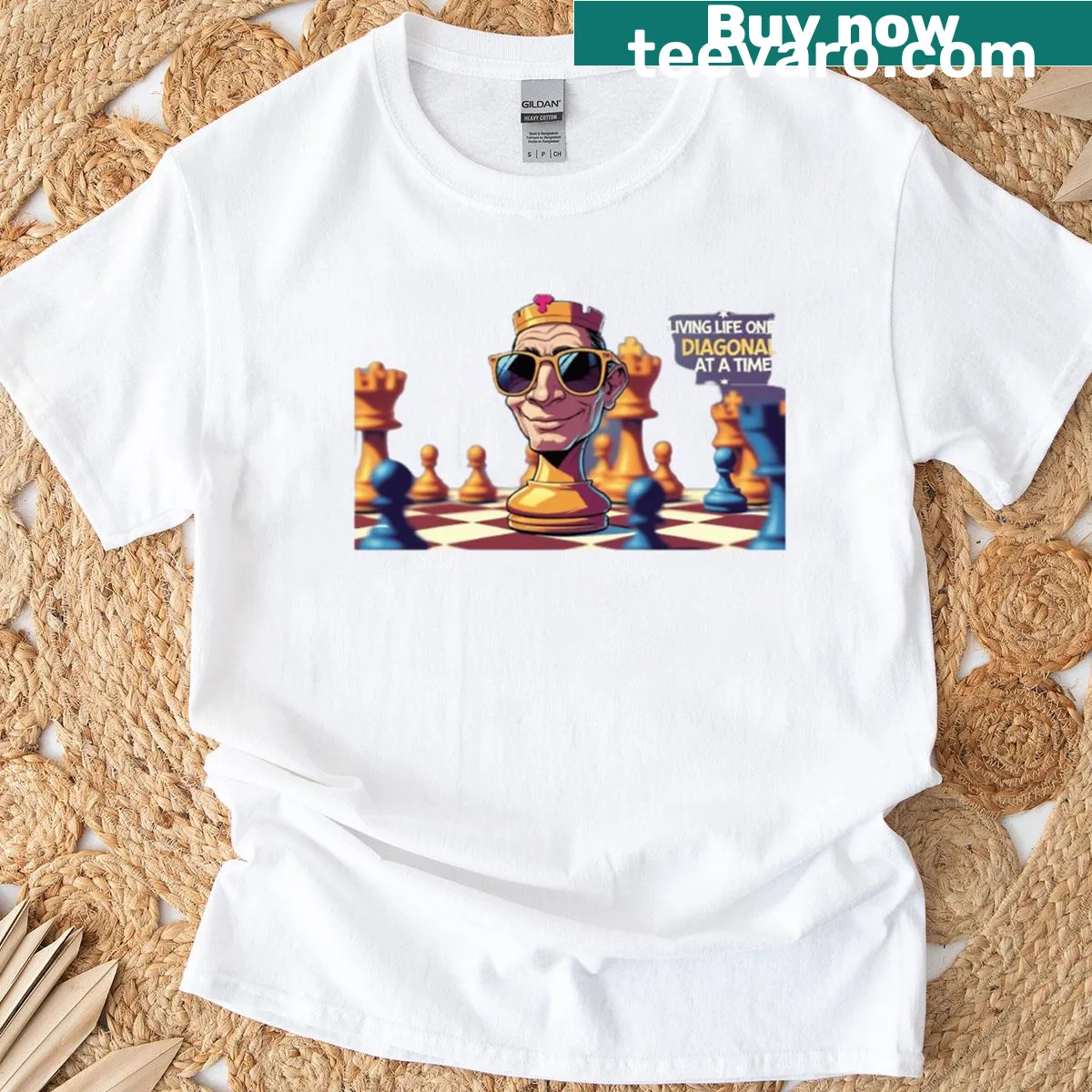 T-shirt with the phrase 'Living Life One Diagonal At A Time' — on a men's t-shirt