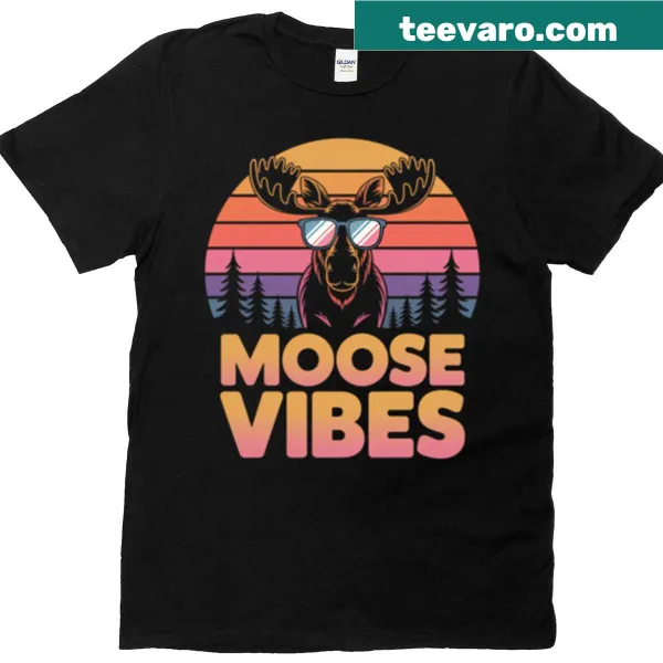 Wholesome illustration of moose on T-shirt