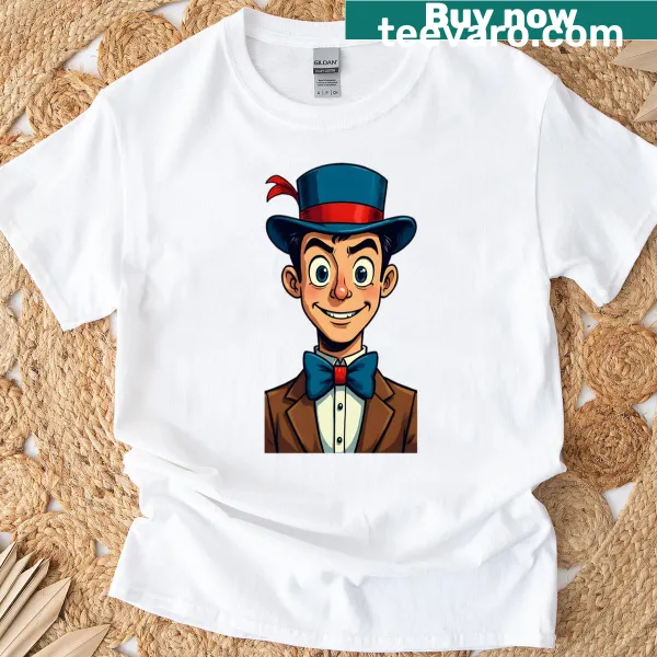 Whimsical t-shirt featuring Mr. Whimsy in a fantasy scene