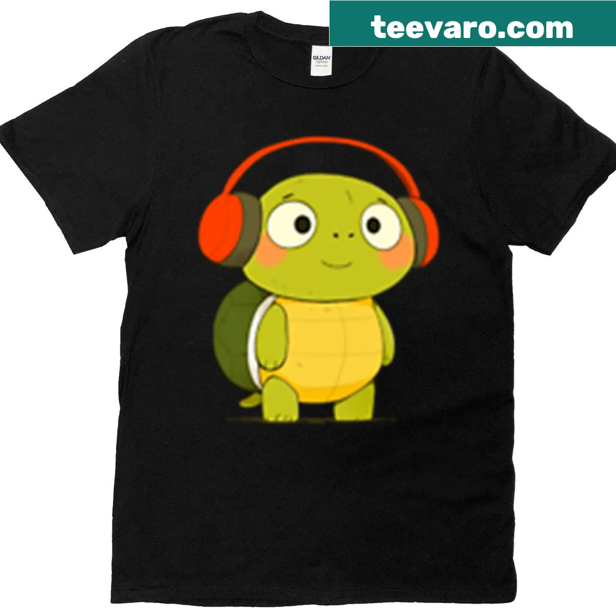 T-shirt with a charming turtle design and musical notes — on a men's t-shirt