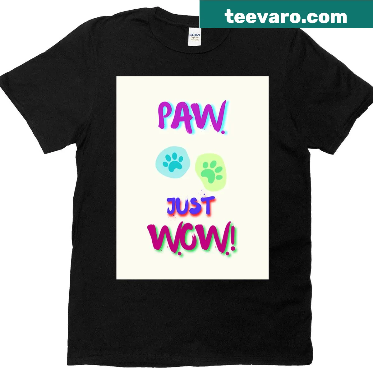 Funny dog lover t-shirt with playful quote and paw prints — on a men's t-shirt