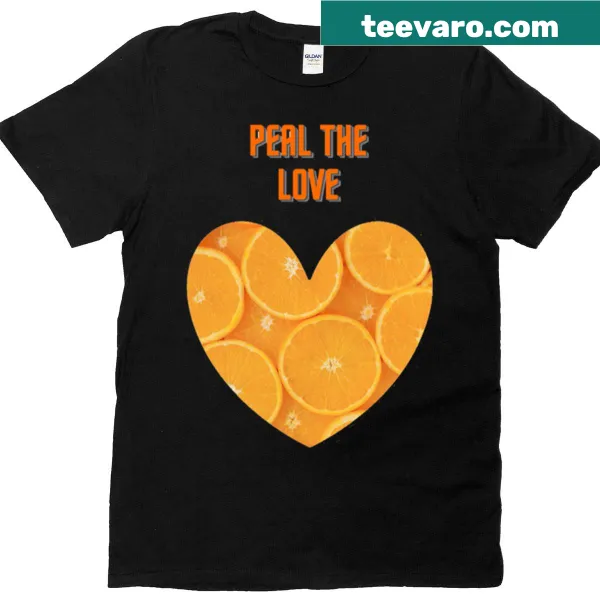Whimsical heart-shaped orange illustration with playful text