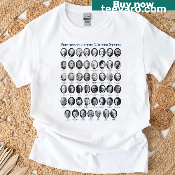 T-shirt featuring the phrase 'Presidents Of The United States' in bold typography