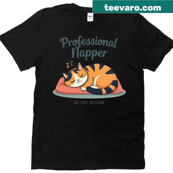 Oversized t-shirt with a funny quote about napping for cat lovers