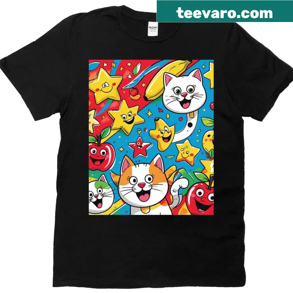 Cartoon graphic t-shirt featuring quirky DIY objects
