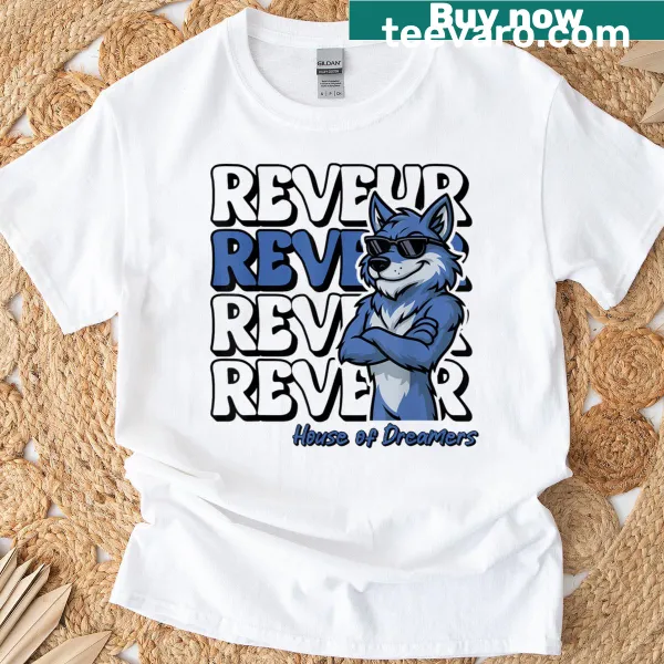 Illustrative t-shirt with 'Reveur House Of Dreamers' text