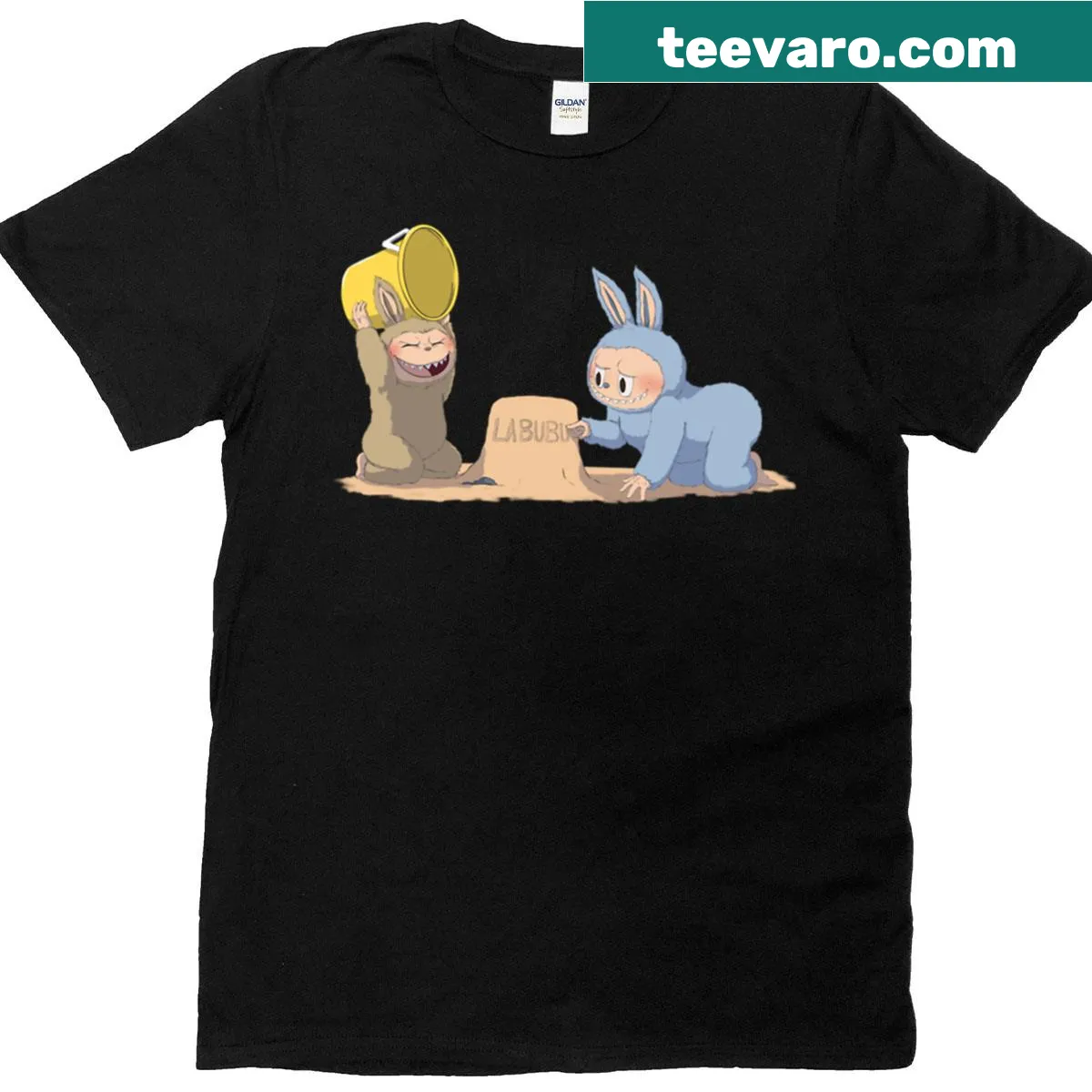 Fun T-shirt featuring a whimsical sand-related design — on a men's t-shirt