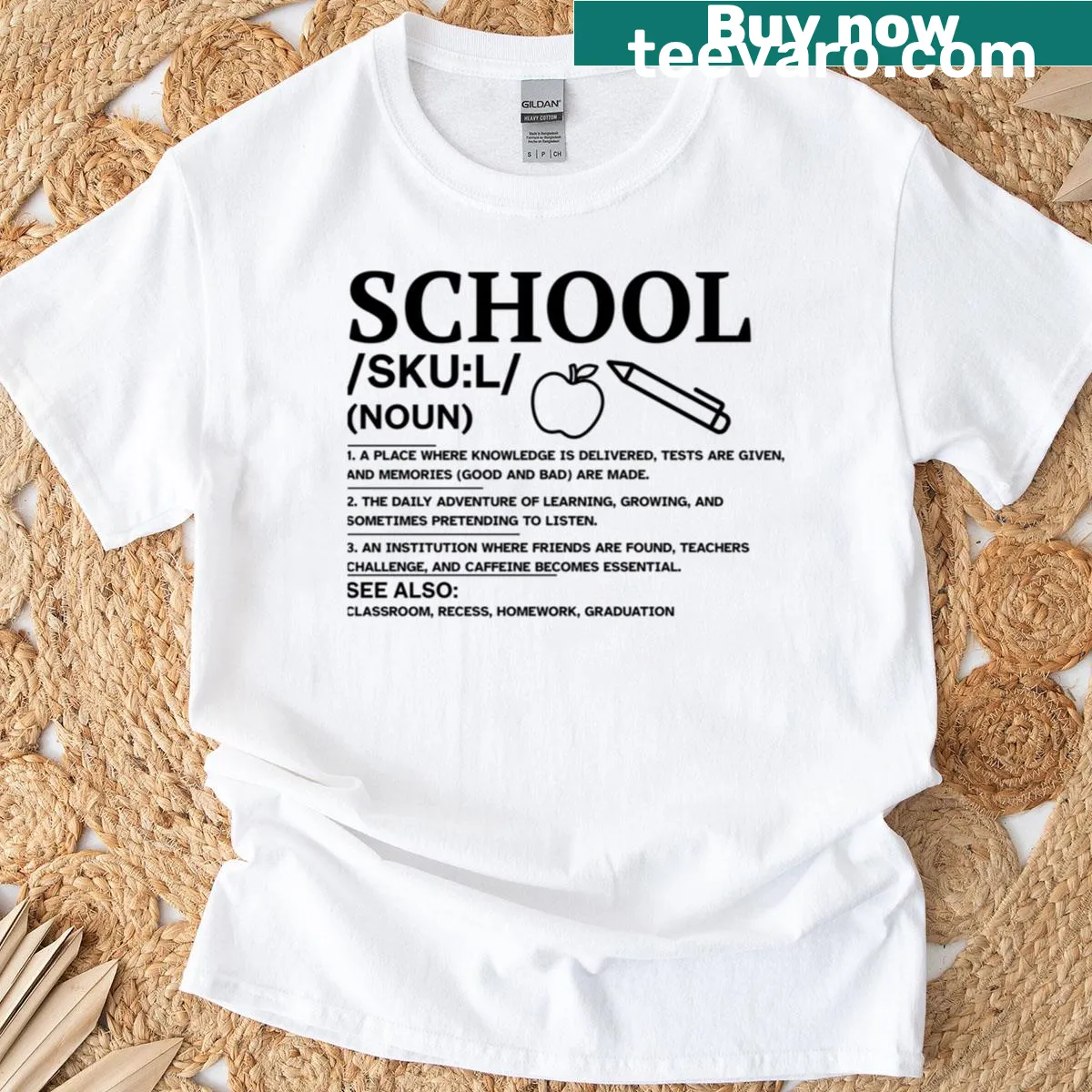 Funny dictionary style shirt about school for students and teachers — on a men's t-shirt
