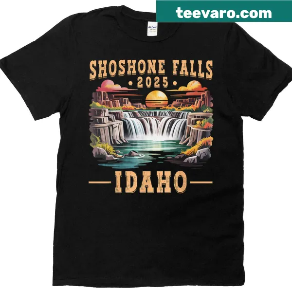 Illustration of Shoshone Falls on a T-shirt.