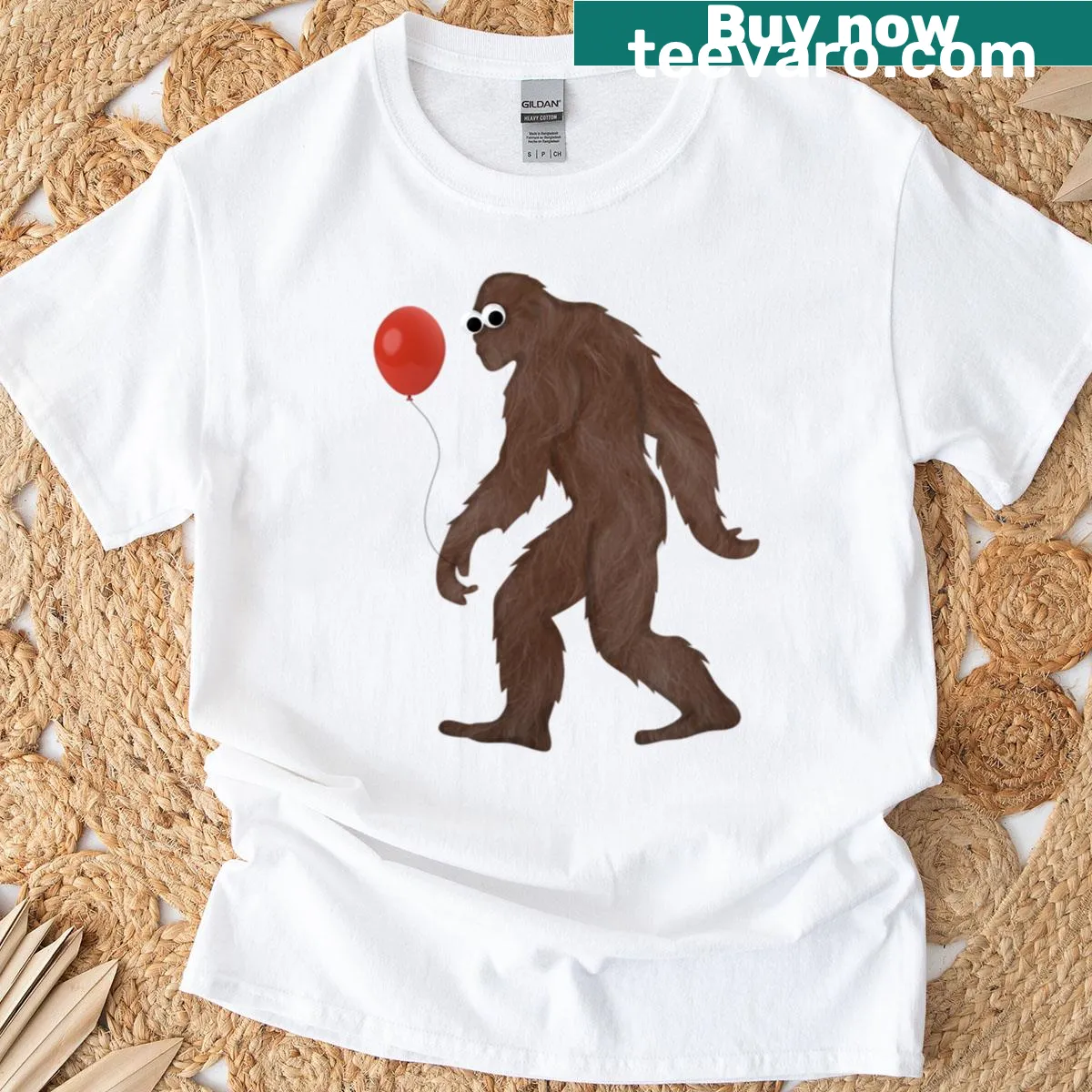Cartoon silly Sasquatch t-shirt design — on a men's t-shirt