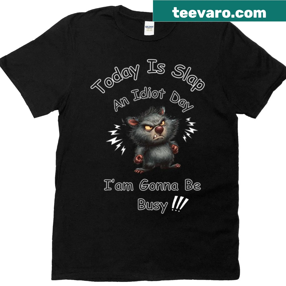 Sarcastic quote T-shirt featuring a wombat design. — on a men's t-shirt