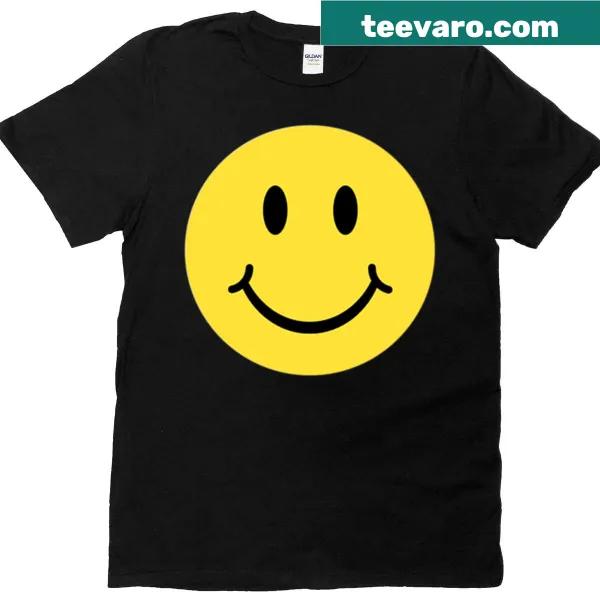 T-shirt featuring a cute smiley face graphic for positive vibes