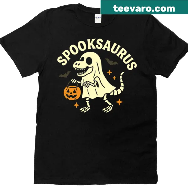 Cartoon dinosaur design for Halloween on a t-shirt