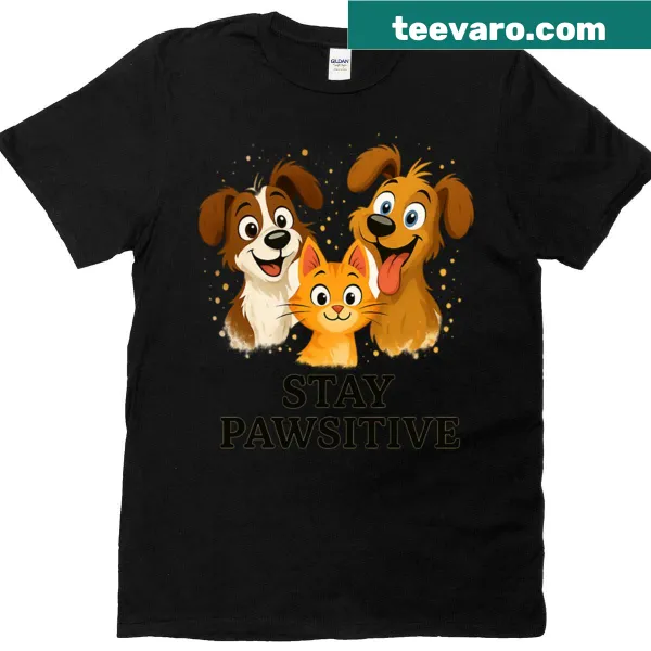 Cute T-shirt featuring motivational pet illustrations and phrases