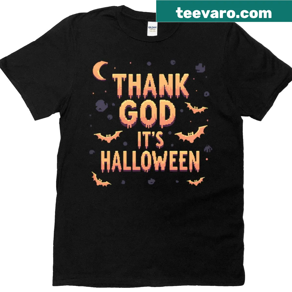 Illustration celebrating Halloween with festive imagery. — on a men's t-shirt